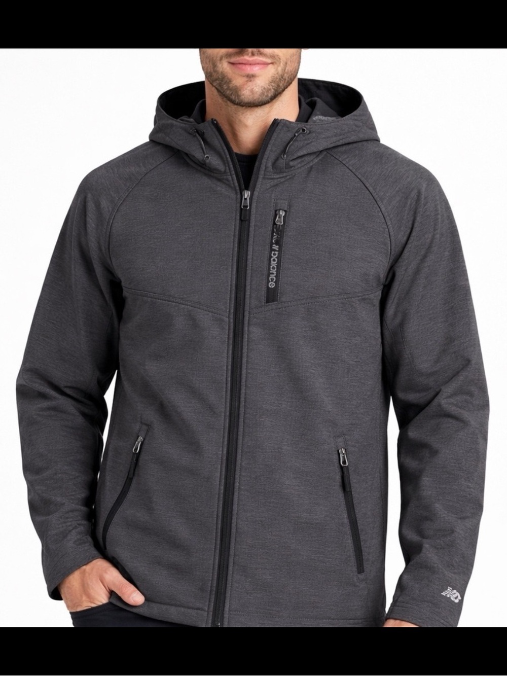 NEW BALANCE Fleece-Lined Softshell Hooded Jacket Men’s M